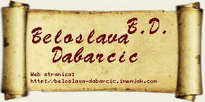 Beloslava Dabarčić vizit kartica